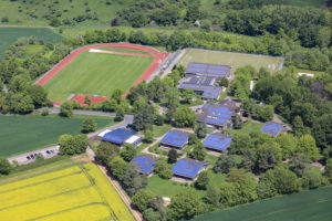 Luftaufnahme des Fussball Trainingslager Frankfurt