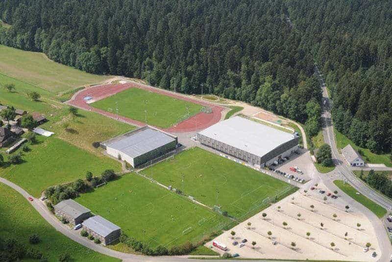 Luftbild des Fussball Trainingslager Sportcampus Emmental