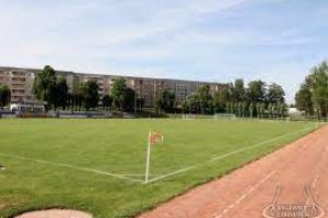 Fußballfeld von der Eckfahne